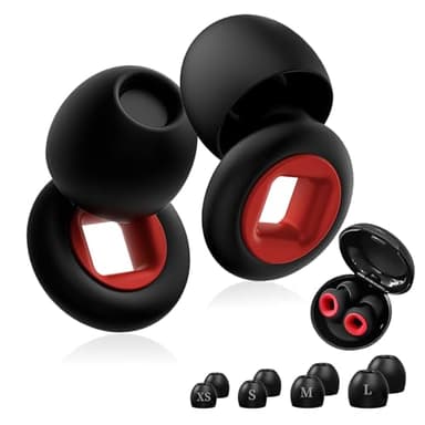 Bouchon d'oreille, Bouchons Doreilles Anti Bruit Réutilisables en Silicone, Bouchon Oreille Moto Concert, Protection Auditive, pour Dormir Concerts Voyages, 4 Tailles XS/S/M/L