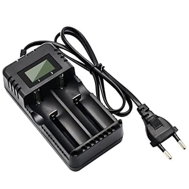Chargeur de Batterie Chargeur de Batterie au Li-ION à LCD Affichage Charge Rapide Intelligente Tête à 2 Fentes Compatible avec Une variété de Batteries Li-ION 3,7 V 26650/18650/14500/16340