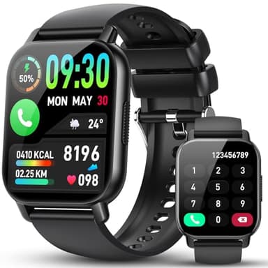 Montre Connectée Homme Femme avec Appel Bluetooth, 1.85" HD Smartwatch, Montre Connectee Sport Etanche IP68, 112 Modes Sportifs avec Podometre/Cardiofrequencemetre/Moniteur de Sommeil pour Android/iOS