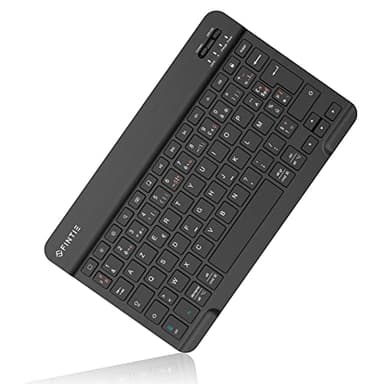 FINTIE Clavier sans Fil Bluetooth 10 Pouces, [AZERTY Français] Clavier Léger Fin Keyboard pour iPad, Android Tablette Samsung Galaxy, Xiaomi/Redmi Pad, Huawei/Honor Pad, Noir