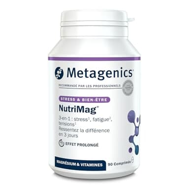 Metagenics NutriMag - Triple Action - Stress, Fatigue, Tensions - Magnésium, Vitamine D & B6, Folate - 90 comprimés
