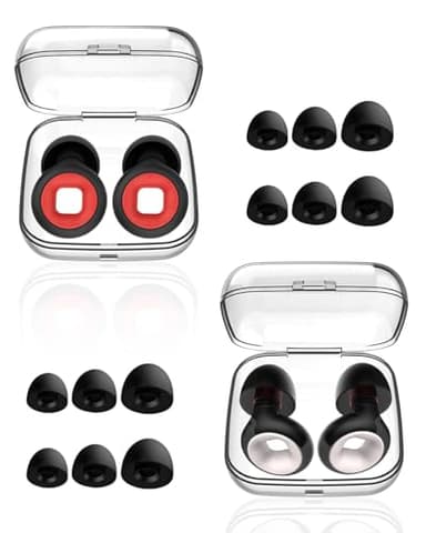 FUGLUS Bouchon d'oreille pour dormir 28 dB - Bouchons d'Oreilles moto, 2 paires Réutilisables en Silicone Souple pour dormir, Moto, Sommeil et Concerts – Anti-Bruit avec 8 Embouts