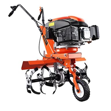 Fuxtec Motobineuse Thermique FX-AF1139 Set Motoculteur Essence Moteur 4 Temps 139cm3 2,2kW avec Extension De La Largeur De Travail De 36 à 66cm Cultivateur Profondeur Réglable Jusqu’à 30cm