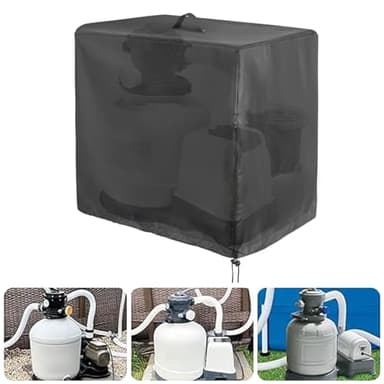 HUIKUANGEU Bâche de Protection pour Pompe de Piscine,Housse de Pompe de Piscine 55x50x62cm,Housse de Filtre à Sable,Cache Pompe Piscine Hors Sol,Anti-UV,pour Jardin ExtéRieure,Piscine.