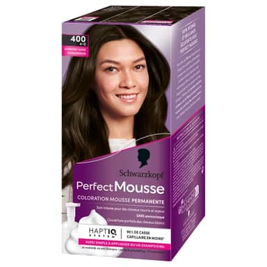 Schwarzkopf - Perfect Mousse - Coloration Cheveux - Mousse Permanente sans Ammoniaque - Masque Soin 96 % d'ingrédients d'origine naturelle - Expresso Givré 400