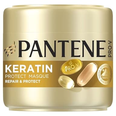 Pantene pro-v, masque repair & protect, à la kératine, pour cheveux fragiles et abîmés, aide à combattre les signes des agressions en 1 seule application -300 ml (L'emballage de l'article peut varier)