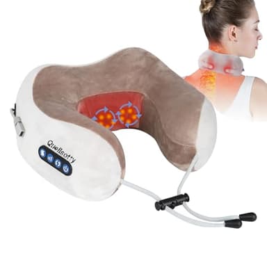 Quellsotty Masseur Cervical et Cou, Appareil Massage de Cervicales, Masseur Électrique Oreiller de Nuque sans fil Massant à Shiatsu, Coussin de Massage Électrique pour les Cervicales Douloureuses