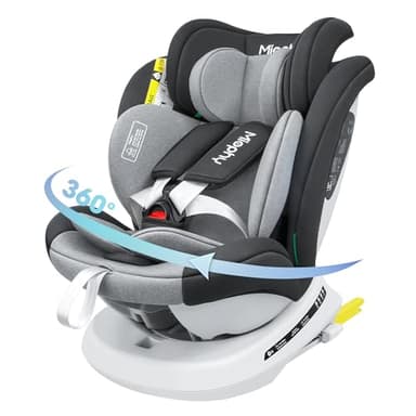 Miophy I-Size Siège Auto Isofix 360°Pivotant Groupe 0+1/2/3, de la naissance à 12 ans, 40-150 cm