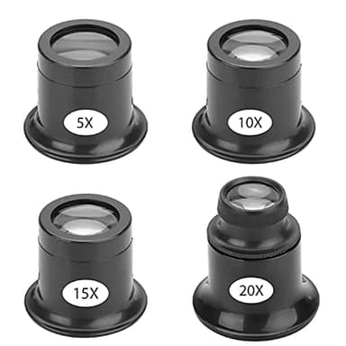 4 Pièces Loupe de Réparation de Montre,Loupes de Bijoutier,loupes d'horloger différentes puissances,réparation loupe Kits,Loupe Réparation Montre Outil Loupe pour Horloger(5X,10x,15x,20x)