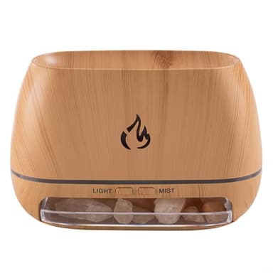 HOHOVYVY Diffuseur d'aromathérapie 200 ml Humidificateur 7 couleurs Huile essentielle Nébuliseur silencieux 36 dB (grain de bois clair)