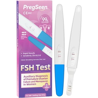 Test de ménopause - 2x Test FSH pour la Ménopause et l'Infertilité - Test de santé des ovaires féminins - Menopause test d’hormones Détection Rapide des Niveaux d'Hormone FSH dans Votre Organisme