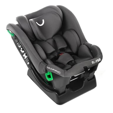 Nurse Traffic, Siège Auto Bébé iSize, 40 à 150 cm, 0 à 12 Ans, Approuvé Sans Isofix, Harnais à 5 points, Réducteur, Gris
