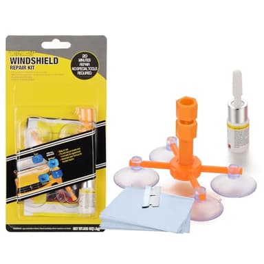 Ridwiwa Kit Réparation Pare-Brise Voiture Professionnel, Colle à Pare-Brise et Résine Transparente, pour Réparer Fissures, Éclats, Toile d’Araignée, Efface Rayure Pare-Brise, Compatible Verre Fissuré