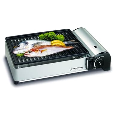 Kemper Barbecue gaz Portable 1900W, Plancha gaz Anti‑adhésive avec Sac, Idéal Camping, terrasse, Balcon