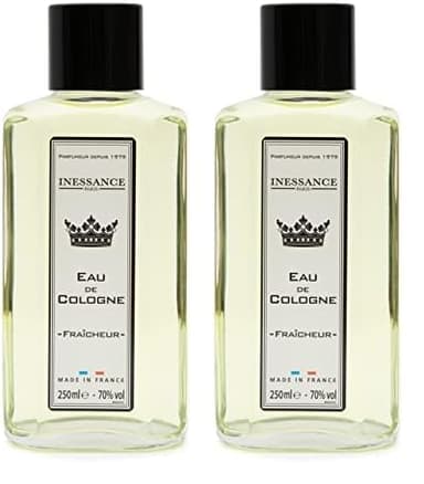Inessance Paris - Eau de Cologne Naturelle pour Femmes et Hommes Fraîcheur Inessance Paris - Fragrance Sobre et Facile à Porter - Fabriqué en France - 250ml (Lot de 2)
