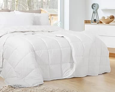 Zenoni & Colombi | Couette en Duvet d'oie 4 Saisons, 100% Duvet | Édredon composée de 2 couettes 140+90 grmq avec Boutons |Édredon Lit 2 Personnes, Doublure 100% Coton| Made in Italy (260x240)