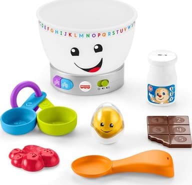 Fisher-Price Laugh & Learn GJW20 Jouet d'apprentissage pour bébé Bol à mélanger Les Couleurs Magiques avec Musique et lumières pour Enfants de 6 Mois et Plus