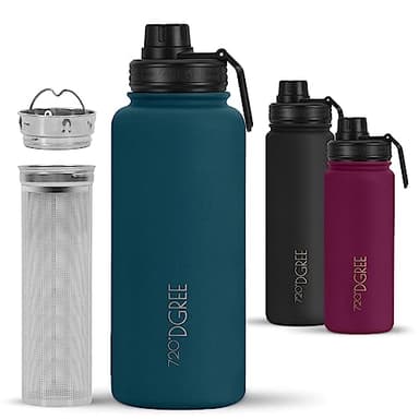 720°DGREE Gourde Isotherme 950ml “noLimit” + Infuseur - Étanche, Sans BPA, Compatible boissons gazeuses. Avec bouchon à vis. Idéale pour le sport, l’extérieur et le fitness