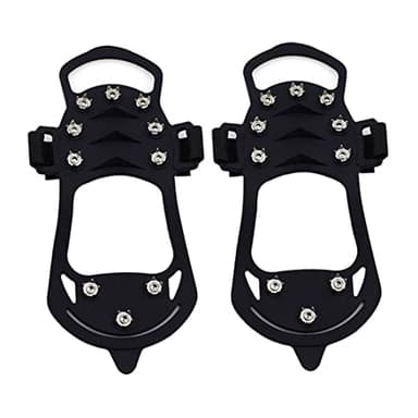 Poignées à Glace pour Chaussures avec 10 Crampons en Acier, Crampons antidérapants pour Marcher sur la Glace, Taille M