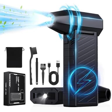 Souffleur Air Comprimé, CCmall Bombe Air Sec Souffleur PC, 3 Vitesses 180000TR/Min Souffleur Sans fil avec Batterie 10000mAh, Lumières LED Pour Voiture, Maison, Clavier, PC (T0020)