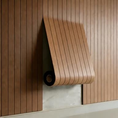 AMIGO Panneaux acoustiques en placage bois autocollants, 1,2 m² - 1 pièce 300 x 40 x 0.3 cm Panneaux muraux 3D aspect bois,Salon, bureau,couleur chêne