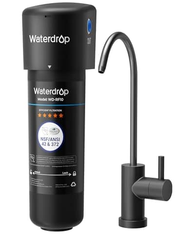 Waterdrop 10UB Système de Filtre à Eau Sous Évier avec Robinet Dédié, 11000 Gallons de Filtration d'Eau de Grande Capacité, Certifié NSF/ANSI 42, Réduit 99,99% le Plomb, le Chlore, le Mauvais Goût