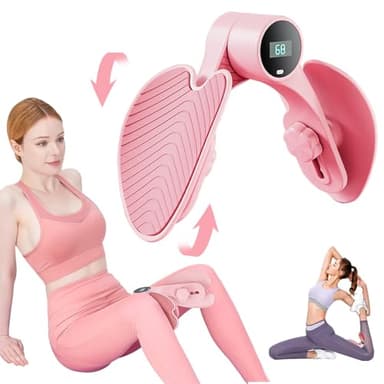 Hip Trainer Exerciseur - Entraîneur Pelvien, Entraîneur de Cuisse avec Compteur, Appareil Musculation pour Jambes et de Fesses, Récupération Post-Partum, Renforcement Fessiers (Rose)