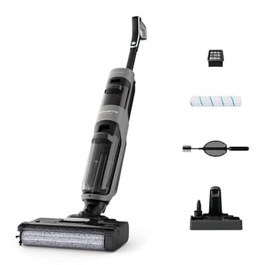 Rowenta X-Clean 4 Aspirateur Balai Laveur sans Fil, Aspiration et Lavage Puissant, Intelligent, Autonomie 50min, Autonettoyage GZ5036WO, Gris