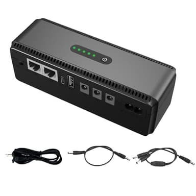 Opilroyn Alimentation de batterie de secours pour routeur, 10 400 mAh Wi-Fi caméra | Petit onduleur, compact sans interruption, sauvegarde