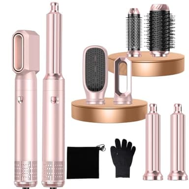 MogaWave Airstyler Pro Airbrush 6 en 1 Hair Styler avec Seche Cheveux,Brosse Soufflante, Brosse Seche Cheveux, Brushing Brosse Soufflante, air Boucleur, Brosse Brushing Soufflante