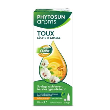 PHYTOSUN AROMS Sirop Toux Sèche & Grasse Adulte - Naturel* – Action Rapide - 120 mL