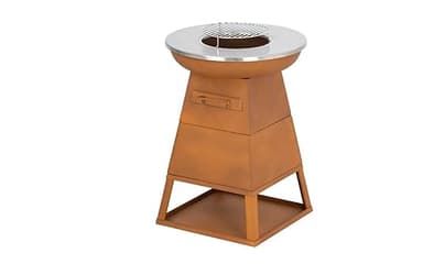 BALI OUTDOORS Braséro Plancha Rouillé en bois extérieur Cheminée Jardin