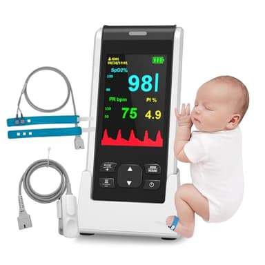 Oxymetre de doigt Saturometre Oxymetre Pédiatrique, HOLFENRY rechargeable Oxymetre De Doigt Enfant Avec Application Gratuite Moniteur SpO2, Fréquence cardiaque Utilisation à la maison École Voyage