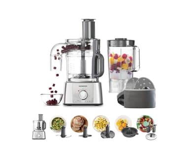 Kenwood MultiPro Express FDP65.820SI, Robot de Cuisine Multifonction avec Large Gamme d'Accessoires, Bol d'une Capacité de 3 L, 2 Vitesses Plus Pulse, 1000W, Argent
