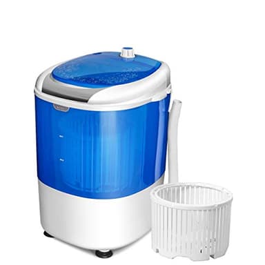 RELAX4LIFE Mini Machine à Laver Semi-automatique avec Minuteur, Mini Lave-linge Compact avec Capacité de Lavage 2 KG, 36X34X51CM, Bleu