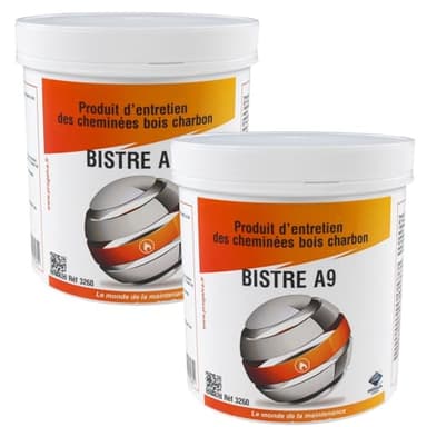 Progalva - Maintenance des installations de chauffage et eau sanitaire - Lot 2 pots de 1kg BISTRE A9 - Produit entretien de cheminée Bois/Charbon - Progalva