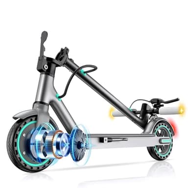 Trottinette Électrique, Pneus Alvéolés 8,5", Moteur 350W, Jusqu'à 25 km/h et 25/35 km d'Autonomie, E-Trottinette Pliable pour Adultes avec Frein à Tambour