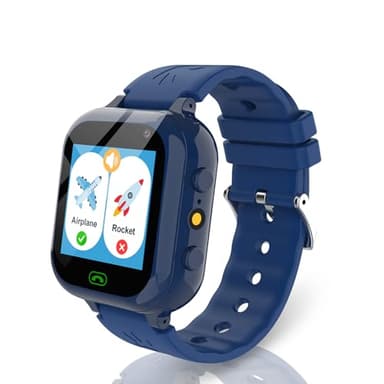 Montre Connectée Enfant avec Carte SIM Montre Telephone avec Sim Appel SMS SOS 25 Jeux Appareil Photo Podomètre Réveil Montre Connectée avec Carte Sim Cadeaux de Noël Pour Garçons Filles Bleu
