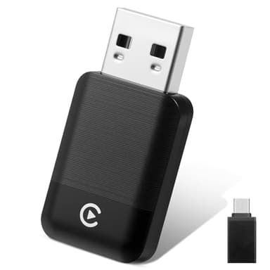 Adaptateur CarPlay sans Fil pour iPhone, Cle Car Play Dongle Convertissez Le Filaire en Wireless, Plug&Play avec USB/Typ-C, EZ Connect Bluetooth Carplay Compatible avec Apple iOS 10+ et Voiture 2016+