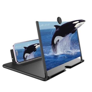 Loupe d'écran de téléphone de 35,6 cm, amplificateur de téléphone portable HD avec support pliable, écran de film 3D HD, amplificateur d'écran avec design à tirer pour tous les smartphones