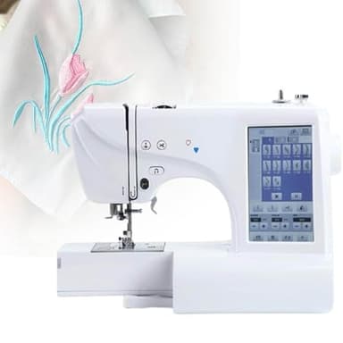 Machine à broder électrique – Machine à coudre professionnelle automatique avec 158 motifs intégrés, 210 lettres intégrées, 30 bordures de motif, zone de broderie de 10,2 x 24,9 cm