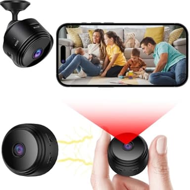Générique Camera Espion 1080P Caméra de Surveillance sans Fil Interieur/extérieur sans Fil avec Enregistrement Longue Batteries avec Mini Détection Mouvement Vision Nocturne Spy Cam (X)