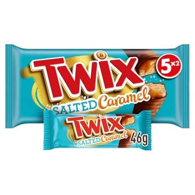 TWIX Caramel Salé - Barre Chocolat au Lait, Caramel Beurre Salé & Biscuits - 5 Sachets Individuels de 2 Barres Chocolatées - 230g