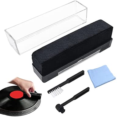 Brosse Nettoyage Disques Vinyle, Antistatique Record Brush avec Coussinet en Velours, Nettoyeur de Brosse à Stylet, pour Nettoyage & Entretien de Disques Vinyles LP & Plateau Tournant Stylus