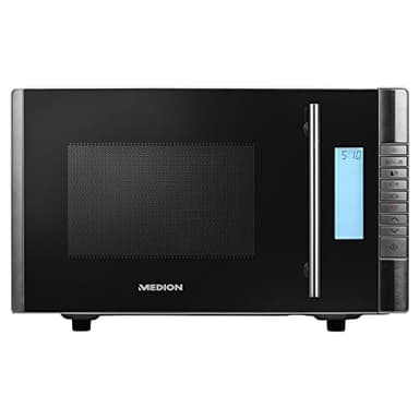 MEDION Micro-onde 2en1 avec gril combiné (20L, 800W, 1000 W gril, 8 programmes automatiques, 5 niveaux de puissance, mode décongeler, facile à utiliser et nettoyage, MD14482) noir/argent