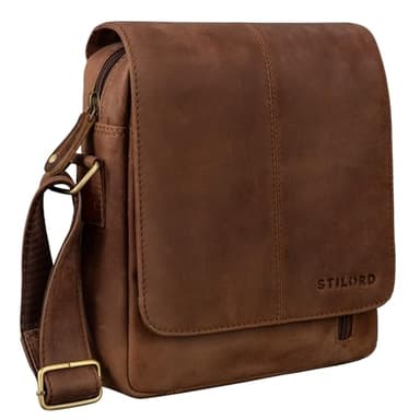 STILORD 'Matt' Sac en Cuir Homme Petit Vintage Sacoche Bandoulière Sacs d'épaule Messager Vintage, Couleur:messina - marron