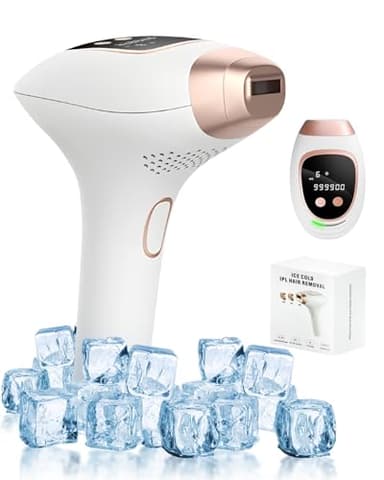 3 en 1 Épilateur Lumière Pulsée avec Fonction de Refroidissement, 999,900 Épilateur Laser IPL avec Fonction de HR/RA/SC, Flashes IPL Laser Epilation Definitive, 5 Niveaux Énergie Épilateur Electrique