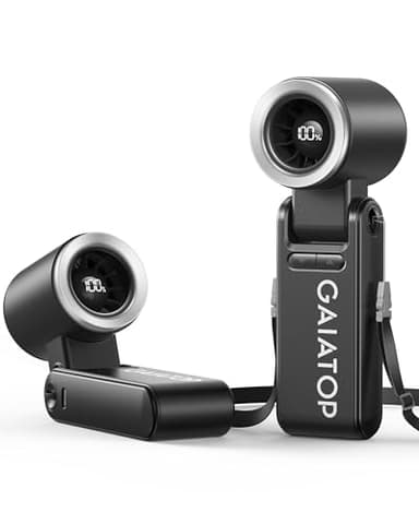 Gaiatop Ventilateur à Main Turbo Portatif, Refroidissement Jusqu’à 21 Heures, Mini Petit Ventilateur Portable à 180° 4-En-1, 6 Vitesses Ventilo Portable, Pour Le Travail L’extérieur Idéal Comme Cadeau