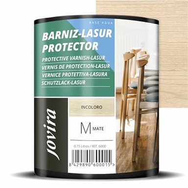 JOVIRA PINTURA Vernis Lasur Matt Protector à l’eau. Protège, décore et embellit tous les types de bois. (750 Millilitres, Incolore)
