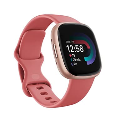 Google Fitbit Versa 4 Montre connectée sport avec GPS intégré et jusqu’à 6 jours d’autonomie de batterie - compatible avec Android et iOS, Sable rose/aluminium rose cuivré